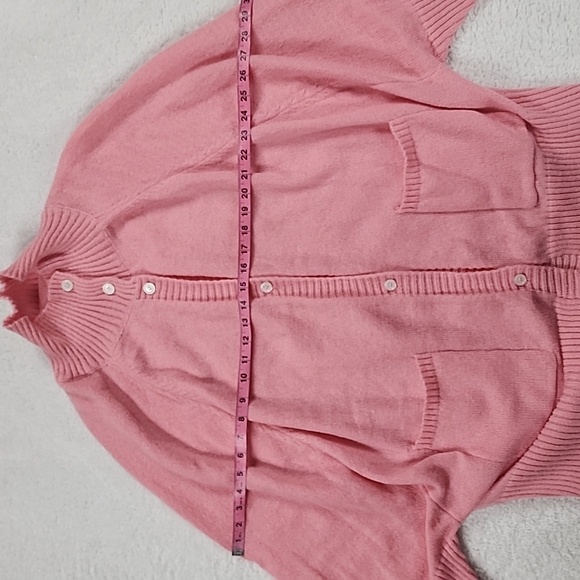 Women's Pink Knitted Batwing Sleeve Turtleneck Cardigan Sweater NWOT - Picture 5 of 9